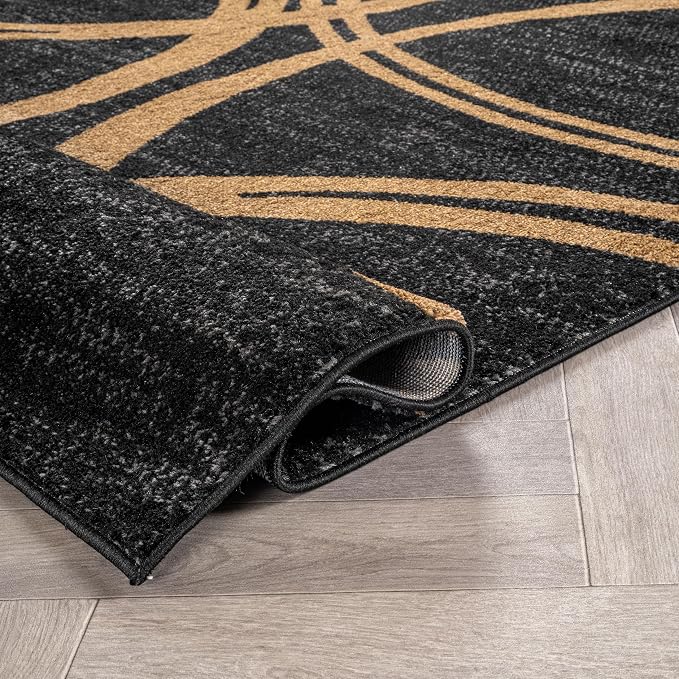 Rugshop Wavy Circles Modern Non-Shedding Area Rug Camel 5'3" x 7'3" | Rectangular, Size 5'3" x 7'3", Living Room, Bedroom, Dining Room, Home Office, Kitchen, Entryway, Hallway, Nursery, Kids Room