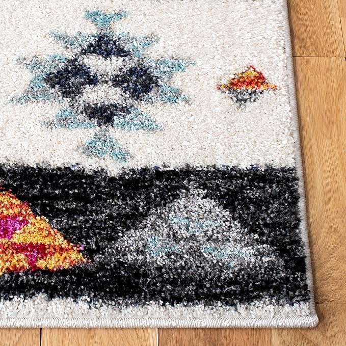 SAFAVIEH Adirondack Collection Runner Rug - 2'6" x 8', Grey & Red, Boho Tribal Design, Non-Shedding & Easy Care, Ideal for High Traffic Areas in Living Room, Bedroom (ADR245F)