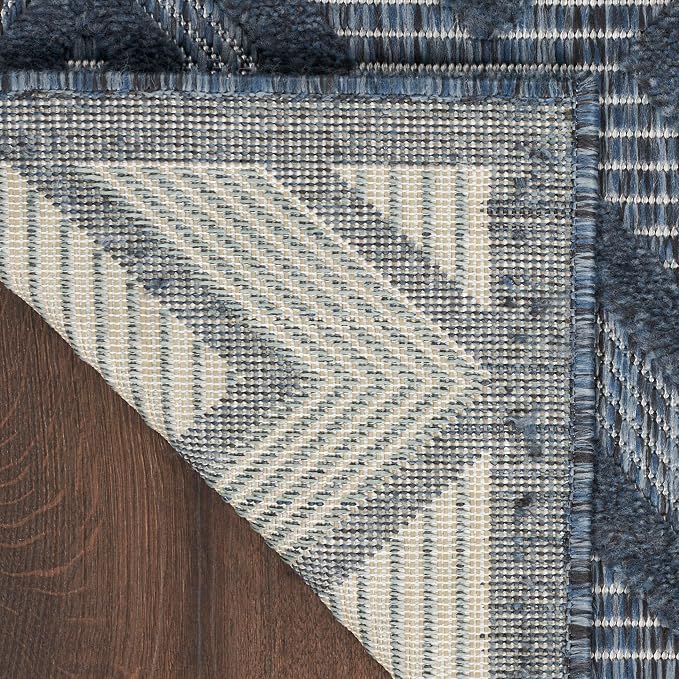 Nourison Home Versatile Navy Blue 7' x 10' Area Rug - Easy Clean, Non Shedding, Bed Room, Living Room, Dining Room, Kitchen (7' x 10')
