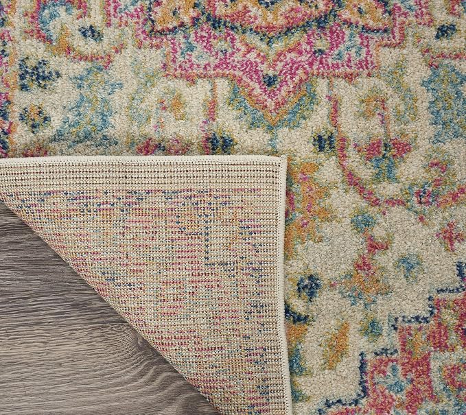 Nourison Home Passion Ivory Pink 1'10" x 2'10" Area Rug - Easy Clean, Non Shedding, Bed Room, Living Room, Dining Room, Kitchen (2' x 3')