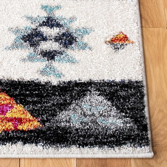 SAFAVIEH Adirondack Collection Area Rug - 9' x 12', Grey & Red, Boho Tribal Design, Non-Shedding & Easy Care, Ideal for High Traffic Areas in Living Room, Bedroom (ADR245F)