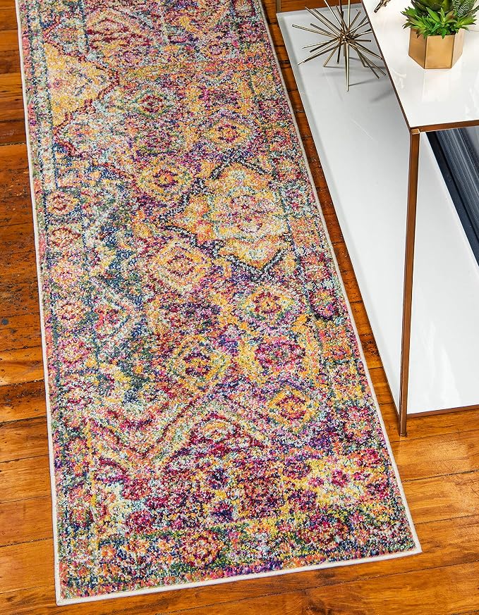Unique Loom Monterey Collection Area Rug - Aztec (2' 7" x 10' Runner Multi/Blue)