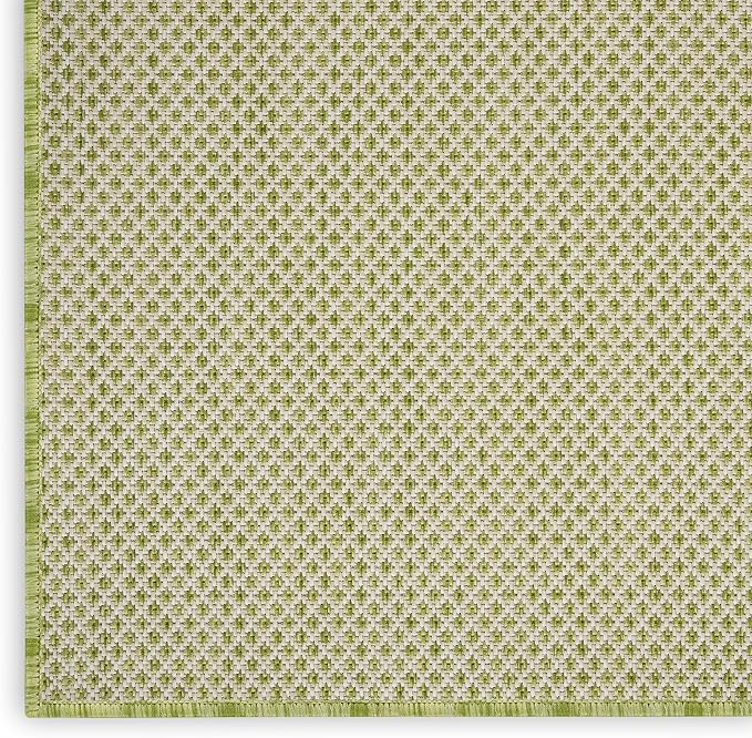 Nourison Home Courtyard Ivory Green 7' x 10' Area Rug - Easy Clean, Non Shedding, Bed Room, Living Room, Dining Room, Kitchen (7' x 10')