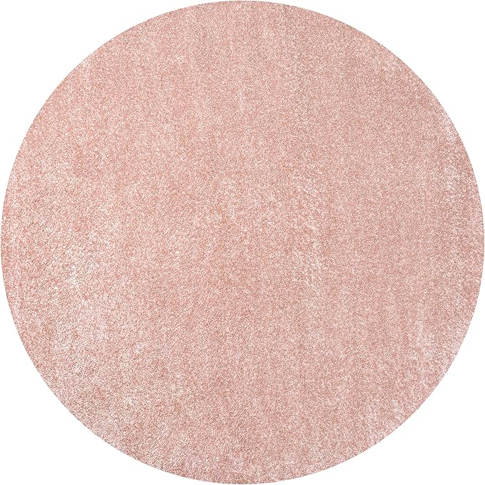 JONATHAN Y Haze Solid Low-Pile Pink 5' Round Indoor Area Rug, Coastal,Bohemian,Minimalist,Classic, Easy-Cleaning for Living Room,Bedroom,Kitchen,Pet Friendly,Non-Shedding (SEU100P-5R)