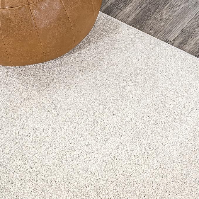 JONATHAN Y Haze Solid Low-Pile Cream Runner Rug 2x8, Coastal,Bohemian,Minimalist,Classic, Easy-Cleaning for Living Room,Bedroom,Kitchen,Pet Friendly,Non-Shedding (SEU100T-28)