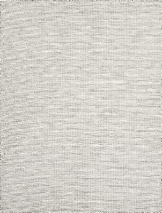 Nourison Home Positano Indoor-Outdoor Light Grey 8' x 10' Area Rug, Easy Cleaning, Non Shedding, Bed Room, Living Room, Dining Room, Backyard, Deck, Patio (8x10)