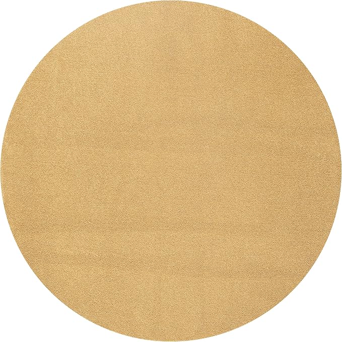 JONATHAN Y Haze Solid Low-Pile Mustard 8' Round Indoor Area Rug, Coastal,Bohemian,Minimalist,Classic, Easy-Cleaning for Living Room,Bedroom,Kitchen,Pet Friendly,Non-Shedding (SEU100B-8R)