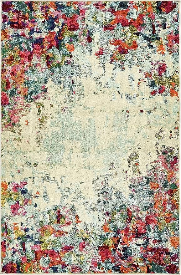 Unique Loom Chromatic Collection Area Rug - Joyous (4' 1" x 6' 1" Rectangle Multi/Blue)