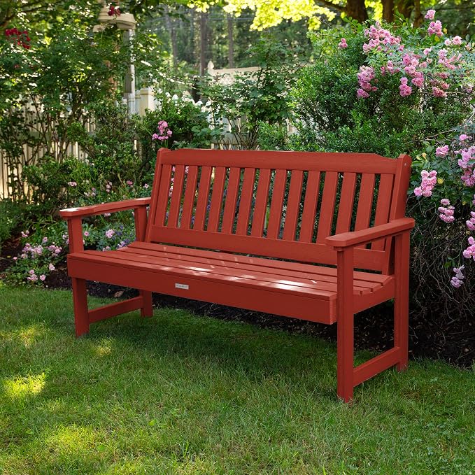 highwood Lehigh Garden Bench, 5 Feet, Rustic Red
