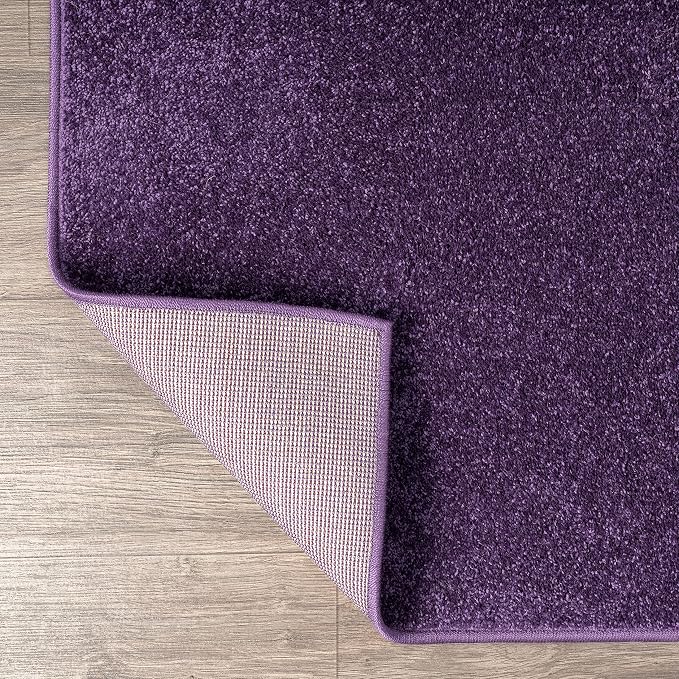 JONATHAN Y Haze Solid Low-Pile Purple Runner Rug 2x12, Coastal,Bohemian,Minimalist,Classic, Easy-Cleaning for Living Room,Bedroom,Kitchen,Pet Friendly,Non-Shedding (SEU100N-212)