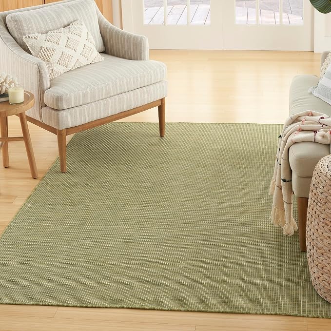 Nourison Home Positano Green 7' x 10' Area Rug - Easy Clean, Non Shedding, Bed Room, Living Room, Dining Room, Kitchen (7' x 10')