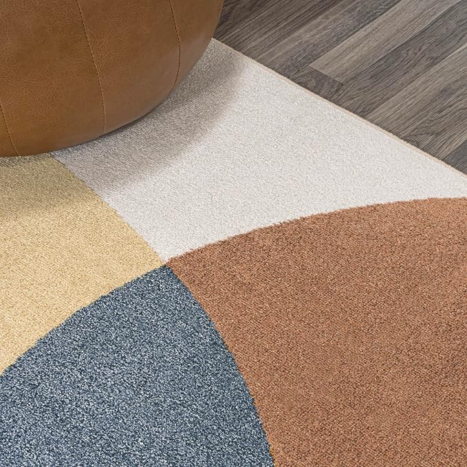 JONATHAN Y Machine Washable Multi Indoor Area Rug 3X5 ft, Pebble Geometric Contemporary for Living Room, Bedroom, Kitchen, Office, Easy-Cleaning, High Traffic, Pet-Friendly, Non-Shedding (WSH307A-3)