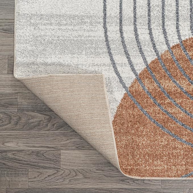 JONATHAN Y Machine Washable Cream/Terra Indoor Area Rug 3X5 ft, Kallax Geometric Modern Low-Pile for Living Room, Bedroom, Kitchen, Office, Easy-Cleaning, Pet-Friendly, Non-Shedding WSH311A-3