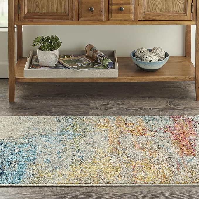 Nourison Home Celestial Sealife 2'2" x 3'9" Area Rug - Easy Clean, Non Shedding, Bed Room, Living Room, Dining Room, Kitchen (2' x 4')