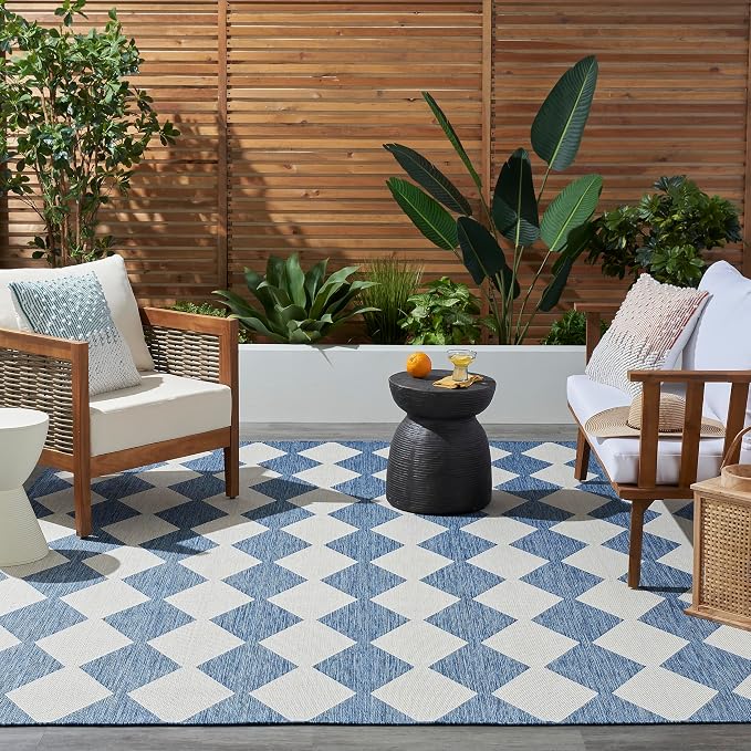 Nourison Home Positano Navy Blue 5' x 7' Area Rug - Easy Clean, Non Shedding, Bed Room, Living Room, Dining Room, Kitchen (5' x 7')
