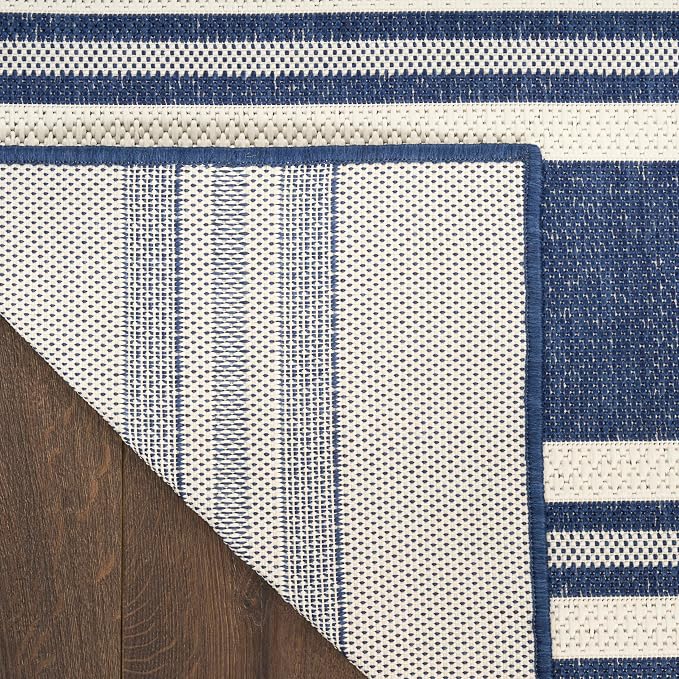 Nourison Home Horizon Indoor/Outdoor Navy 2' x 6' Area Rug - Easy Clean, Non Shedding, Bed Room, Living Room, Dining Room, Kitchen (6' Runner)