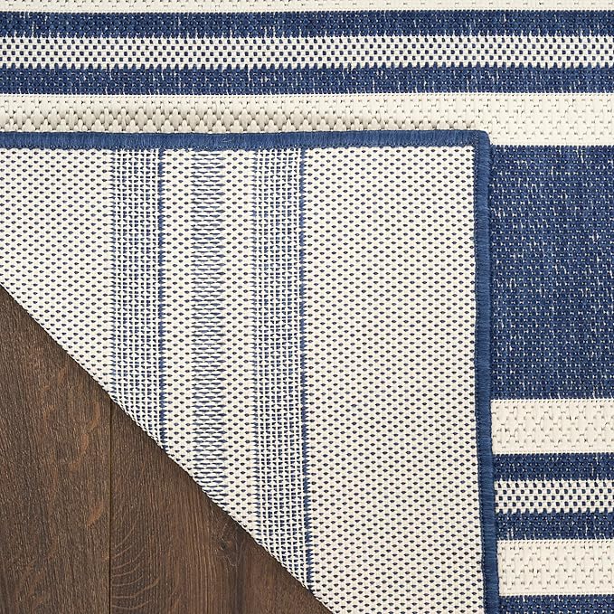Nourison Home Horizon Indoor/Outdoor Navy 2'2" x 8' Area Rug - Easy Clean, Non Shedding, Bed Room, Living Room, Dining Room, Kitchen (8' Runner)