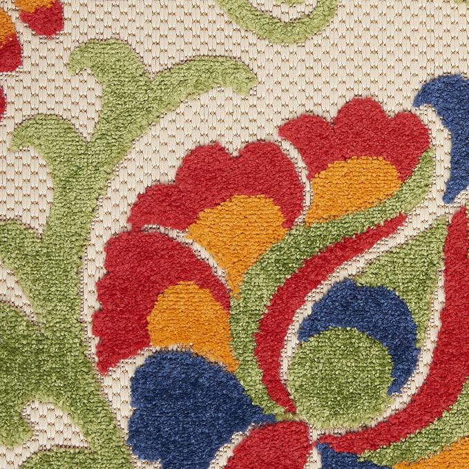Nourison Home Aloha Multicolor 2'8" x 4' Area Rug - Easy Clean, Non Shedding, Bed Room, Living Room, Dining Room, Kitchen (3' x 4')