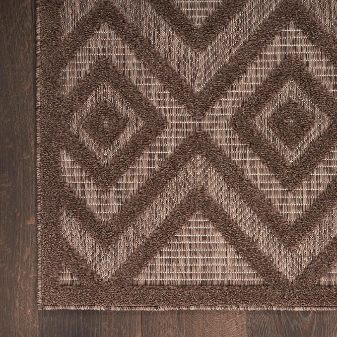 Nourison Home Versatile Brown 2' x 6' Area Rug - Easy Clean, Non Shedding, Bed Room, Living Room, Dining Room, Kitchen (6' Runner)