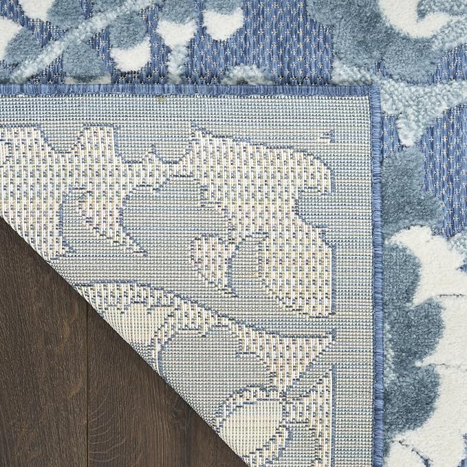 Nourison Home Aloha Blue 2'8" x 4' Area Rug - Easy Clean, Non Shedding, Bed Room, Living Room, Dining Room, Kitchen (3' x 4')