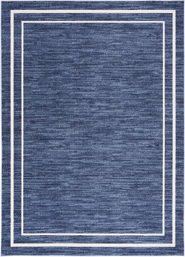 Nourison Home Nourison Essentials Navy/Ivory 4' x 6' Area Rug - Easy Clean, Non Shedding, Bed Room, Living Room, Dining Room, Kitchen (4' x 6')