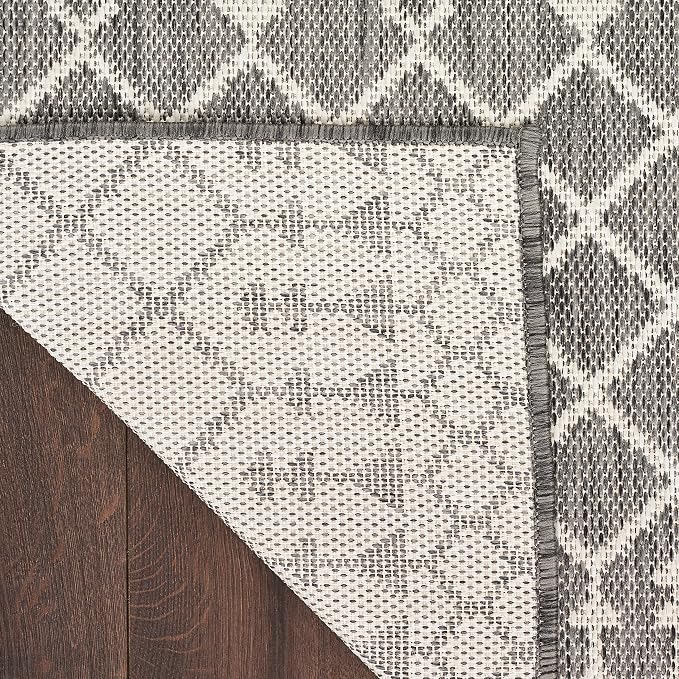 Nourison Home Positano Charcoal 9' x 12' Area Rug - Easy Clean, Non Shedding, Bed Room, Living Room, Dining Room, Kitchen (9' x 12')
