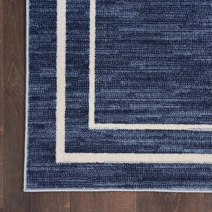 Nourison Home Nourison Essentials Navy/Ivory 4' x 6' Area Rug - Easy Clean, Non Shedding, Bed Room, Living Room, Dining Room, Kitchen (4' x 6')