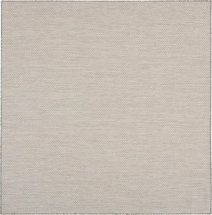 Nourison Home Courtyard Ivory Silver 10' x Square Area Rug - Easy Clean, Non Shedding, Bed Room, Living Room, Dining Room, Kitchen (10' x Square)