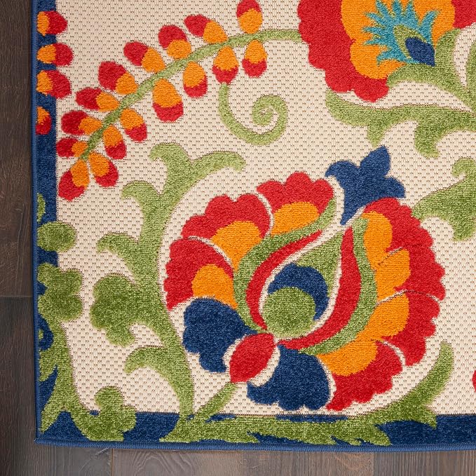 Nourison Home Aloha Multicolor 7' x 10' Area Rug - Easy Clean, Non Shedding, Bed Room, Living Room, Dining Room, Kitchen (7' x 10')