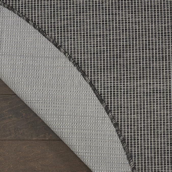 Nourison Home Positano Charcoal 8' x Round Area Rug - Easy Clean, Non Shedding, Bed Room, Living Room, Dining Room, Kitchen (8' x Round)