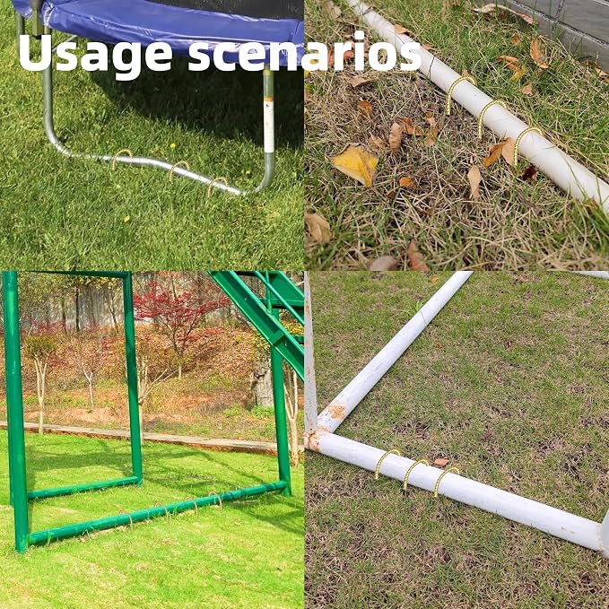40 Pack 12 Inch Rebar Stakes Anti-Rust Galvanized Steel J Shape Hook Strong Ground Anchors for Tents, Position Kits, Fences, Trampolines Landscape Fabric for Farm Garden