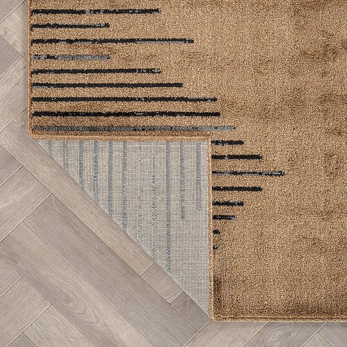 Rugshop Bohemian Stripe Stain Resistant High Traffic Area Rug Jute 5' x 7' | High Traffic,Fade Resistant, Living Room, Bedroom, Dining Room, Home Office, Kitchen, Entryway, Hallway, Nursery,Basement