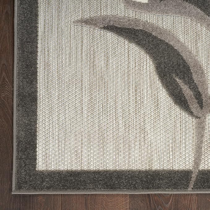 Nourison Home Aloha Beige 5'3" x 7'5" Area Rug - Easy Clean, Non Shedding, Bed Room, Living Room, Dining Room, Kitchen (5' x 8')