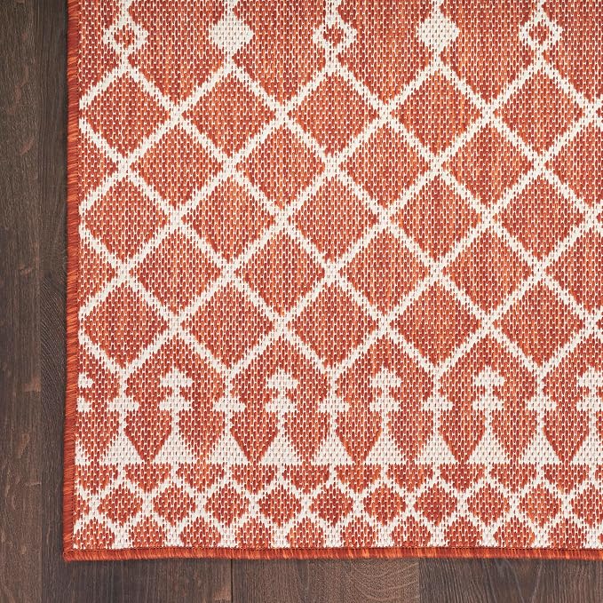 Nourison Home Positano Terracotta 12' x 15' Area Rug - Easy Clean, Non Shedding, Bed Room, Living Room, Dining Room, Kitchen (12' x 15')