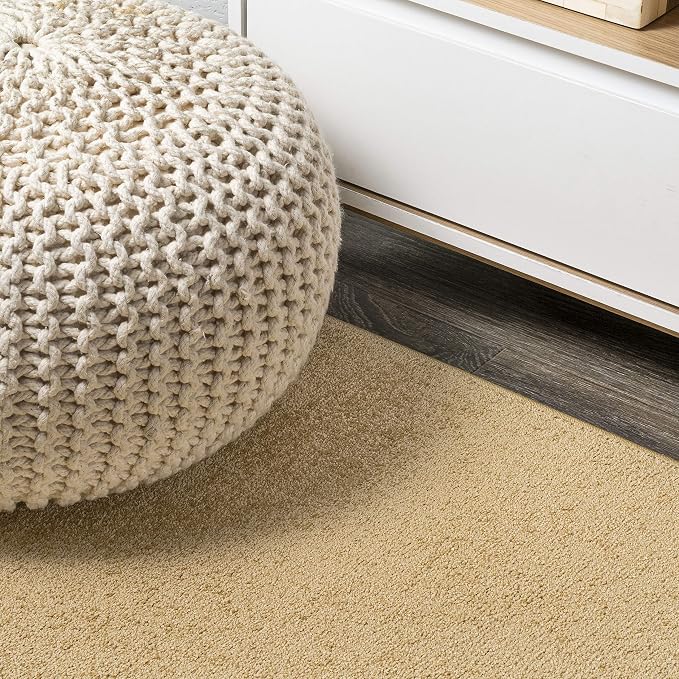 JONATHAN Y Haze Solid Low-Pile Mustard 7x7 Square Indoor Area Rug, Coastal,Bohemian,Minimalist,Classic, Easy-Cleaning for Living Room,Bedroom,Kitchen,Pet Friendly,Non-Shedding (SEU100B-7SQ)