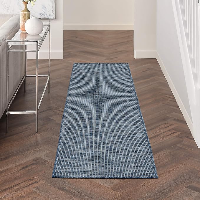 Nourison Home Positano Navy Blue 2'2" x 8' Area Rug - Easy Clean, Non Shedding, Bed Room, Living Room, Dining Room, Kitchen (8' Runner)