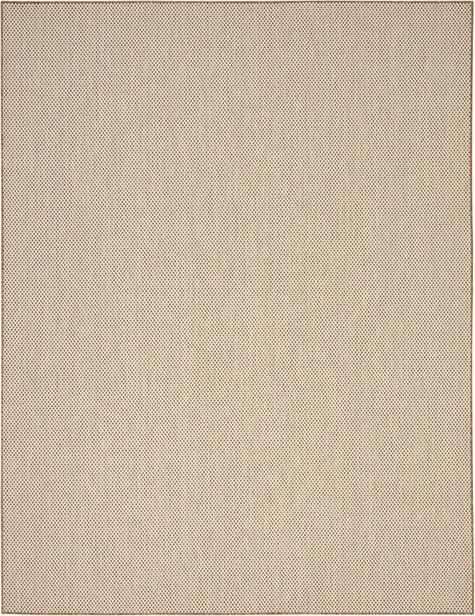 Nourison Home Courtyard Jute Ivory 8' x 10' Area Rug - Easy Clean, Non Shedding, Bed Room, Living Room, Dining Room, Kitchen (8' x 10')