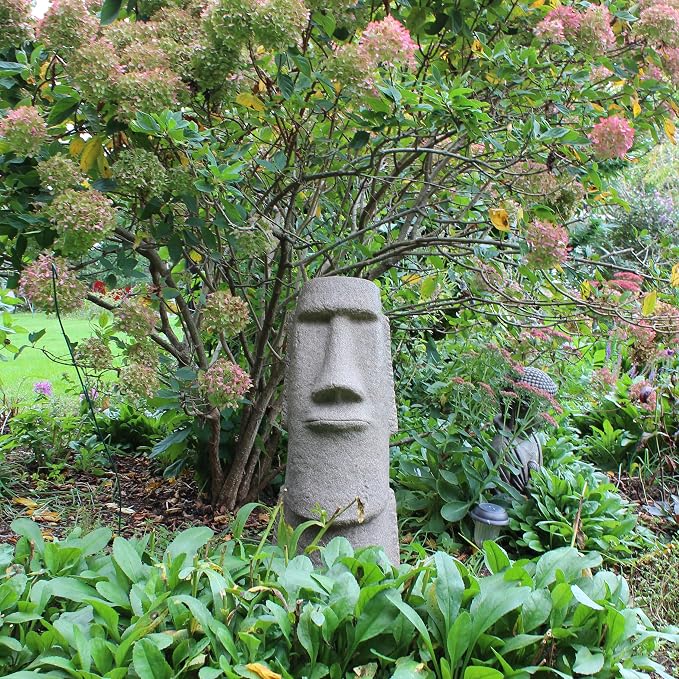 EMSCO Group Easter Island Head Statue – Natural Sandstone Appearance – Made of Resin – Lightweight – 28” Height