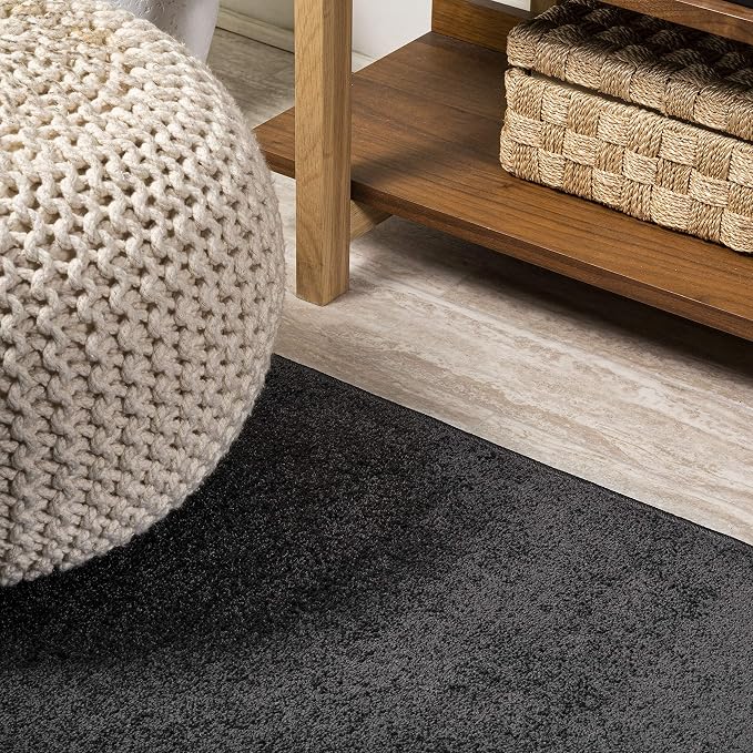 JONATHAN Y Haze Solid Low-Pile Black Runner Rug 2x10, Coastal,Bohemian,Minimalist,Classic, Easy-Cleaning for Living Room,Bedroom,Kitchen,Pet Friendly,Non-Shedding (SEU100I-210)