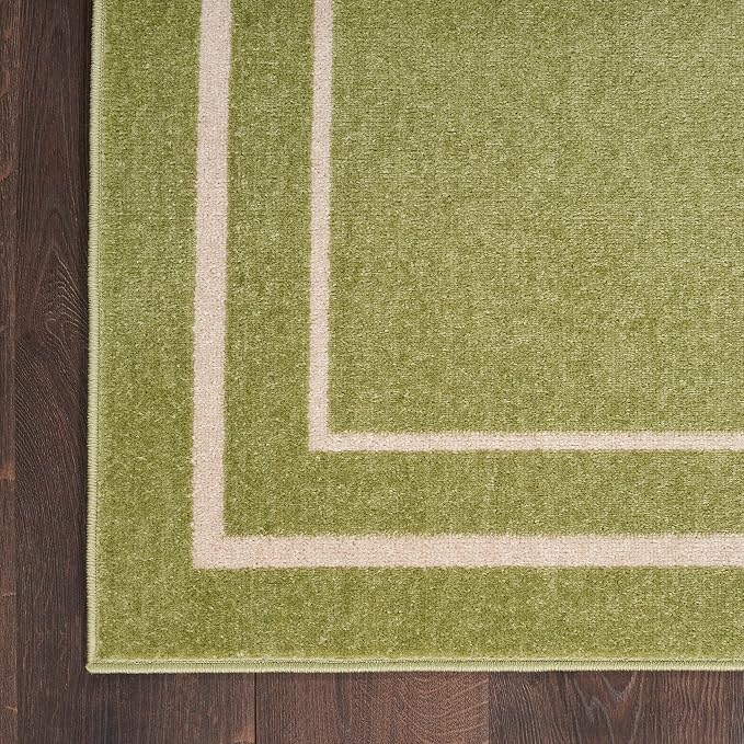 Nourison Home Nourison Essentials Green Ivory 5' x Square Area Rug - Easy Clean, Non Shedding, Bed Room, Living Room, Dining Room, Kitchen (5' x Square)