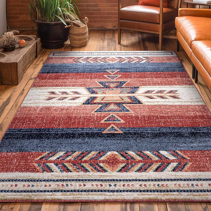 Well Woven Dustin Crimson Southwestern Medallion 5'3" x 7'3" Area Rug