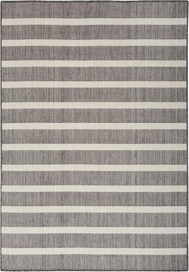 Nourison Home Positano Charcoal Ivory 7' x 10' Area Rug - Easy Clean, Non Shedding, Bed Room, Living Room, Dining Room, Kitchen (7' x 10')