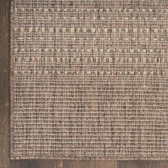 Nourison Home Tulum Brown 10' x 14' Area Rug - Easy Clean, Non Shedding, Bed Room, Living Room, Dining Room, Kitchen (10' x 14')