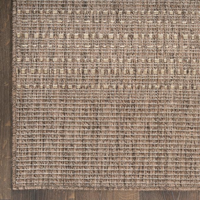 Nourison Home Tulum Brown 9' x 12' Area Rug - Easy Clean, Non Shedding, Bed Room, Living Room, Dining Room, Kitchen (9' x 12')