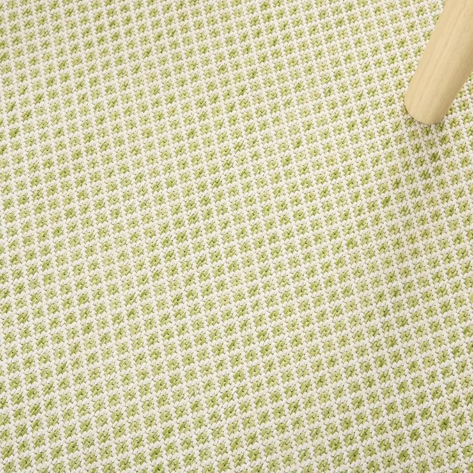 Nourison Home Courtyard Ivory Green 9' x 12' Area Rug - Easy Clean, Non Shedding, Bed Room, Living Room, Dining Room, Kitchen (9' x 12')