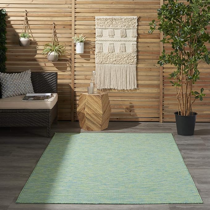 Nourison Home Positano Blue Green 4' x 6' Area Rug - Easy Clean, Non Shedding, Bed Room, Living Room, Dining Room, Kitchen (4' x 6')