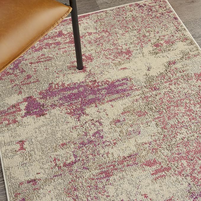 Nourison Celestial Modern Abstract Ivory/Pink 3' x 5' Area Rug, Easy Cleaning, Non Shedding, Bed Room, Living Room, Dining Room, Kitchen (3x5)
