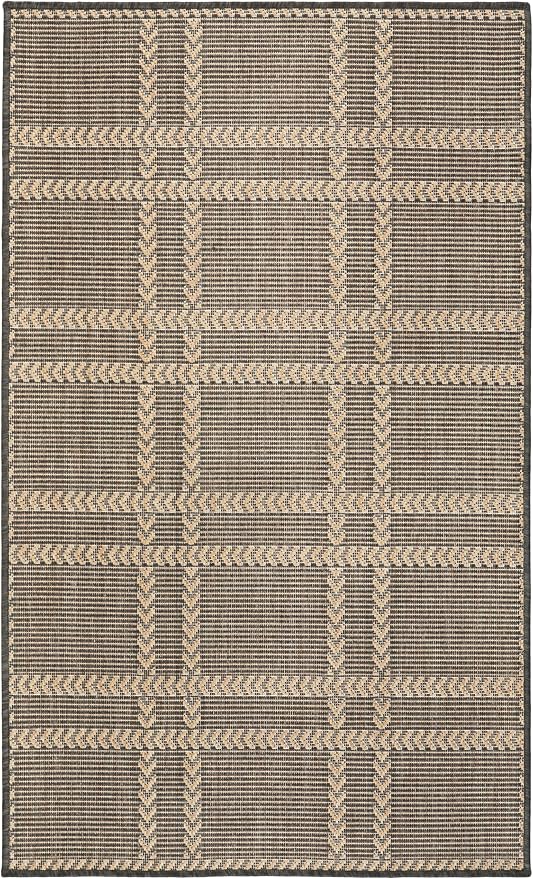 Nourison Home Horizon Indoor/Outdoor Charcoal 3' x 5' Area Rug - Easy Clean, Non Shedding, Bed Room, Living Room, Dining Room, Kitchen (3' x 5')