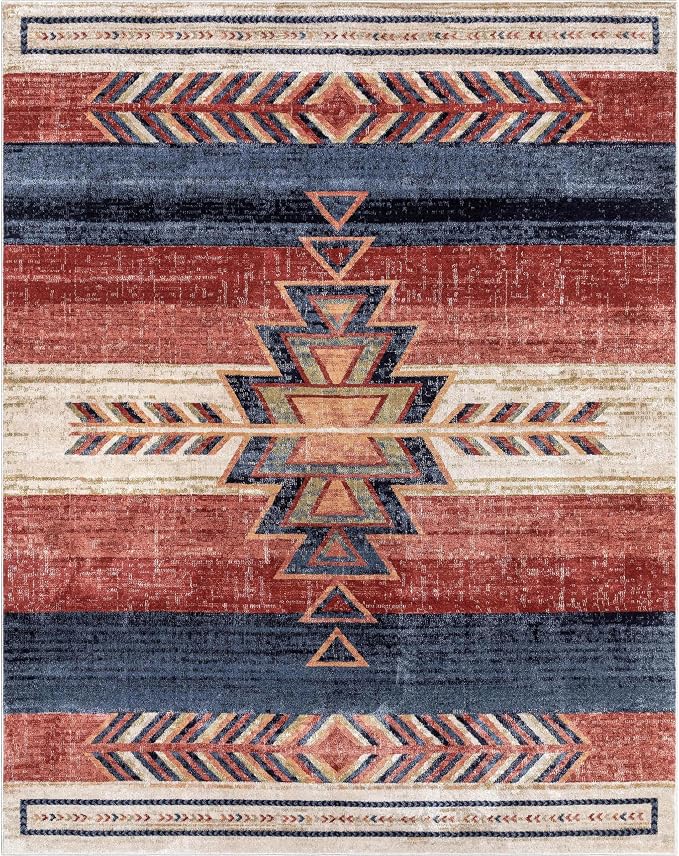 Well Woven Dustin Crimson Southwestern Medallion Area Rug 8x10 (7'10in x 10'6in)