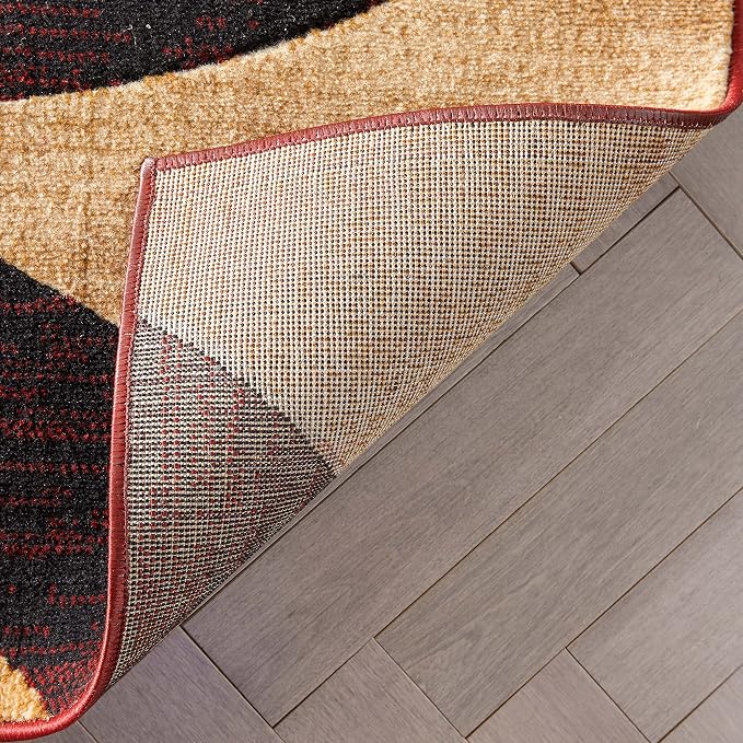 Well Woven Dulcet Bingo Red Modern Geometric Area Rug (5'3" x 7'3")